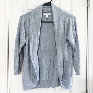 DRESS BARN • Gray 3/4 Sleeve Crop Cardigan